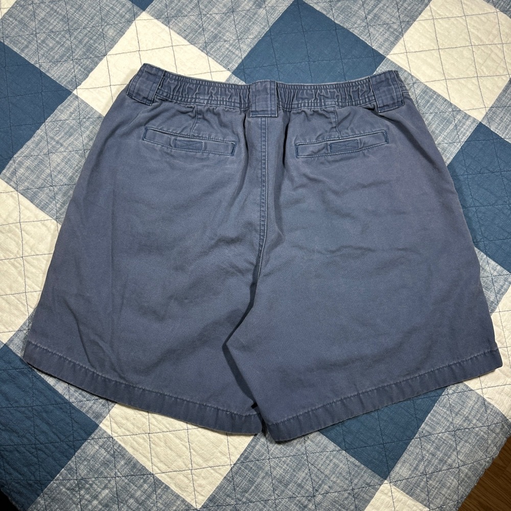 90s LL Bean Comfort Waist Cargo Shorts Mens 36 Blue Cotton Canvas Utility 225022 - Picture 3 of 7
